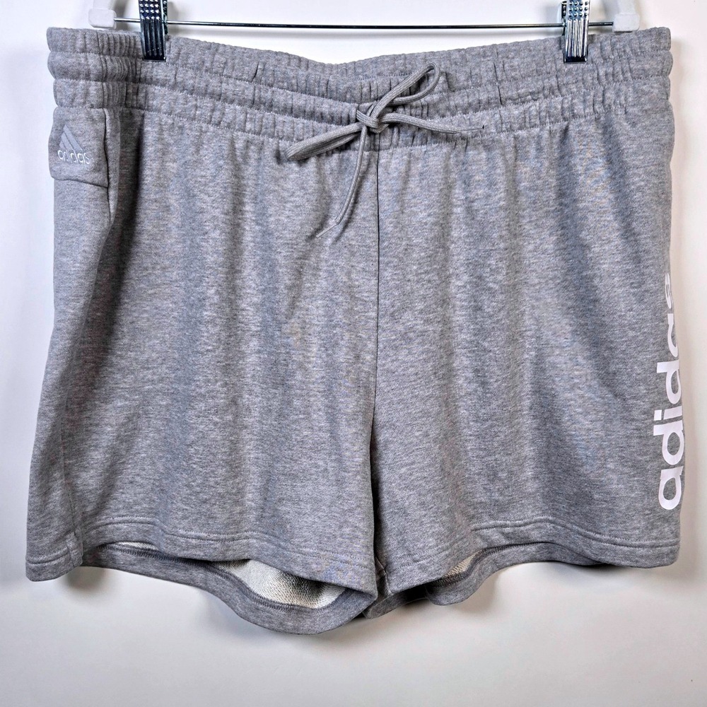 Adidas NWT Women's Essentials French Terry Shorts Grey Plus Size‎ 2X
